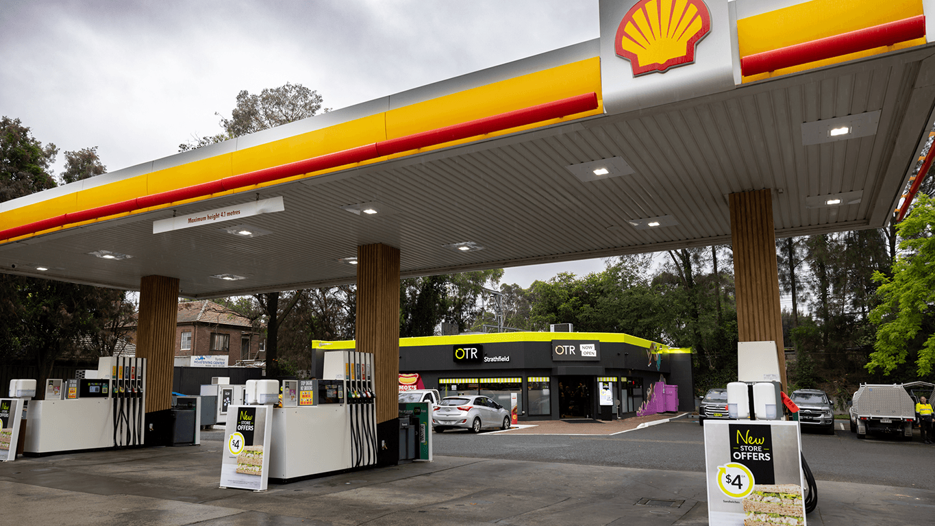 Exterior view of an OTR and BP service station, part of Australia's growing convenience retail network.